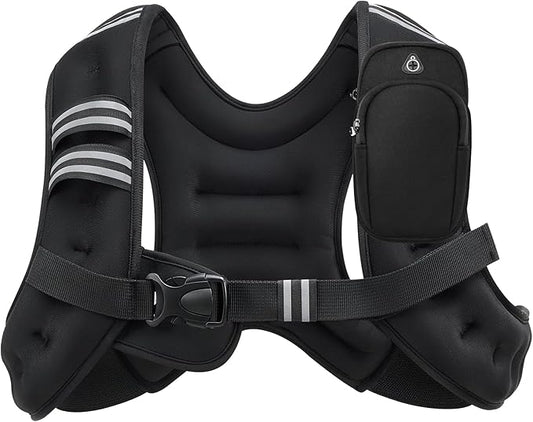 Weighted Vest for Men and Women 6lbs/8lbs/12lbs/16lbs/20lbs Adjustable Weights Rucking Vest for Walking, Strength, Training, Running