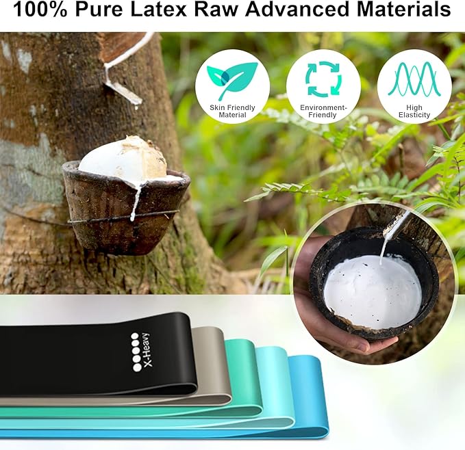 Resistance Bands Set, Workout Bands with Handles, Door Anchor, Ankle Straps and Carry Bag, Exercise Bands for Shape Body and Home Workouts