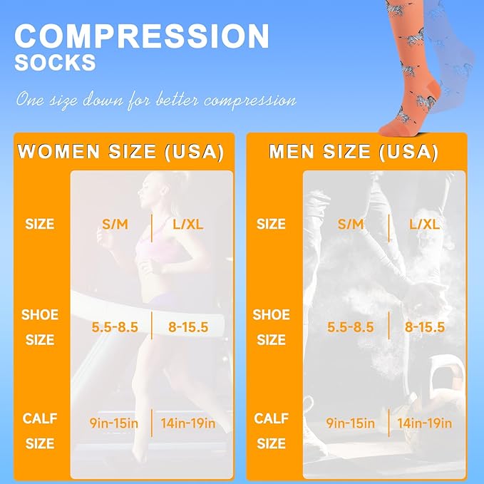 bropite Compression Socks for Women & Men Circulation-Support Knee High Socks 20-30 mmhg-Best for Running,Medical,Nurse,Travel