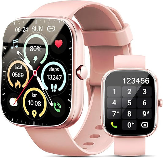 Smart Watch, 1.96" HD SmartWatch, Touch Screen Answer/Make Call, IP68 Waterproof 100+ Sport Fitness Tracker, Activity Tracker with Sleep Monitor/SpO2/Heart Rate/Pedometer for Android iOS