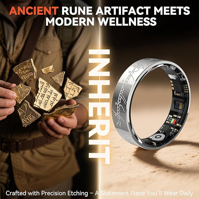 Ultra Smart Ring for Women Men,Health Fitness Tracker with Sleep/Blood Pressure/Oxygen Monitoring, Heart Rate & Activity Tracking,IP68 Waterproof, 5+Day Battery,No Subscription Fee 1-Silver 9 FRAY