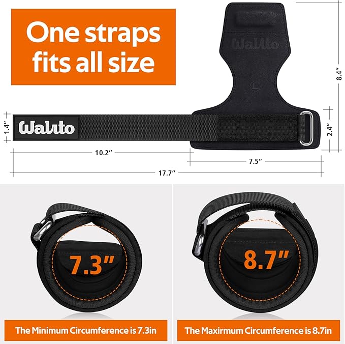 WALITO Weight Lifting Wrist Strap, Double Leather Weightlifting Wrist Straps for Gym Strength Training, Neoprene Padded Wrist Wraps - for Men & Women (Pair)