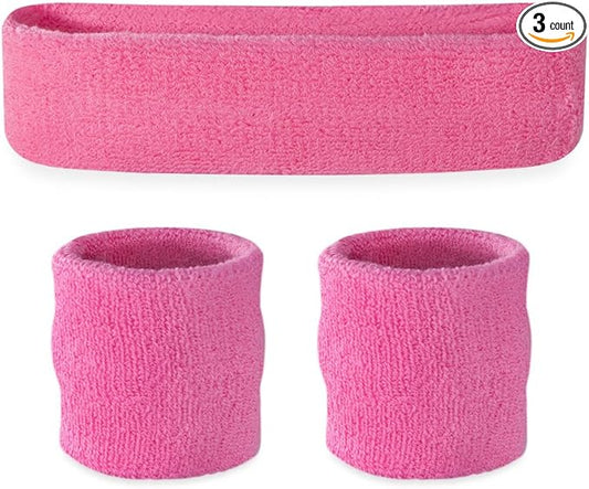 Suddora Sweatbands for Kids, Moisture Wicking 2 Wristbands and 1 Headband Set, Soft and Skin-Friendly Fabric, Moisture-Wicking Athletic Sweat Bands for Basketball, Baseball, Soccer