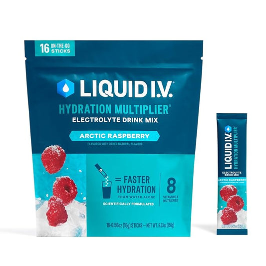 Liquid I.V.® Hydration Multiplier - Arctic Raspberry | Electrolyte Powder Drink Mix | 1 Pack (16 Servings)
