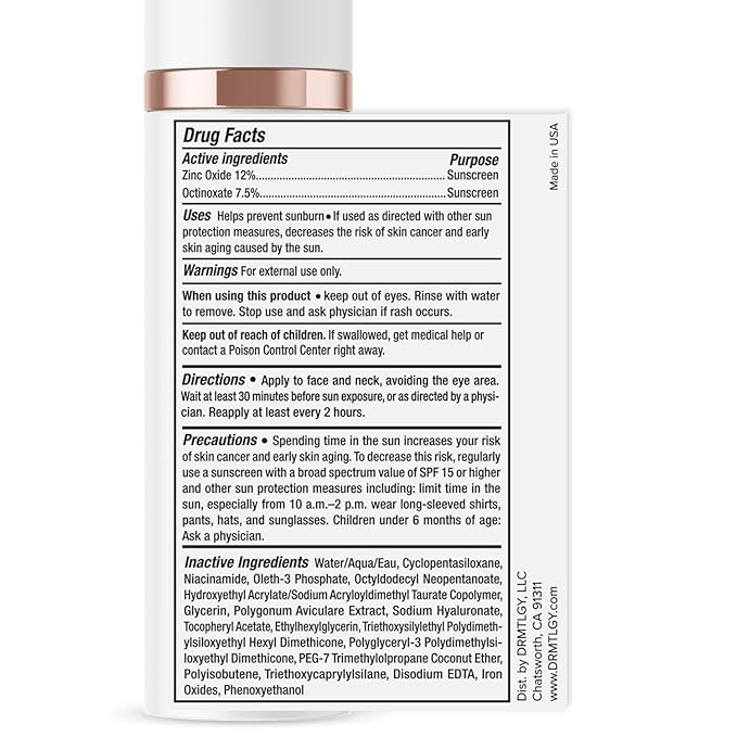 DRMTLGY Moisturizer with SPF 46 & Anti Aging Clear Universal Tinted SPF & Facial Sunscreen 2 Pack - Broad Spectrum Protection Against UVA and UVB Rays
