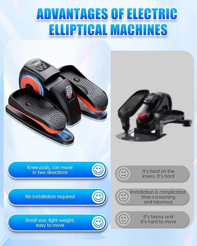 Under Desk Elliptical Machine, Electric Ellipse Leg Exerciser as Seen on Tv for Seniors with 12 Adjustable, Portable Quiet Elliptical Machine, Seated Pedal Exerciser with Remote Control