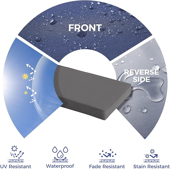 Outdoor Bench Cushions for Outdoor Furniture, 42x18x3 Inch, Waterproof Bench Pillow, Fade Resistant Long Bench Seat Pads for Garden, Indoor, Porch Swing, Dark Grey