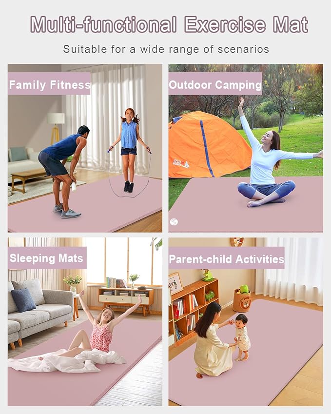 Large Yoga Mat 78"x 51" 20mm/15mm/10mm Thick Workout Mats for Home Gym, Extra Wide Workout for Women Men Gym Flooring Exercises