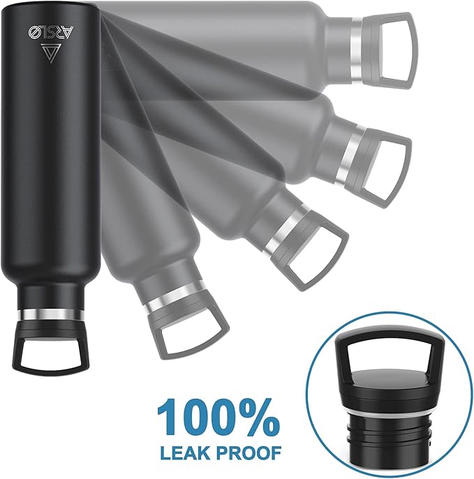 Stainless Steel Double Wall Water Bottles 25 Ounce, Vacuum Insulated Bottle With Straw Lid, Insulated Water Bottle Keeps Water Cold for 24 Hours, Hot for 12 Hours, Hiking, Sports