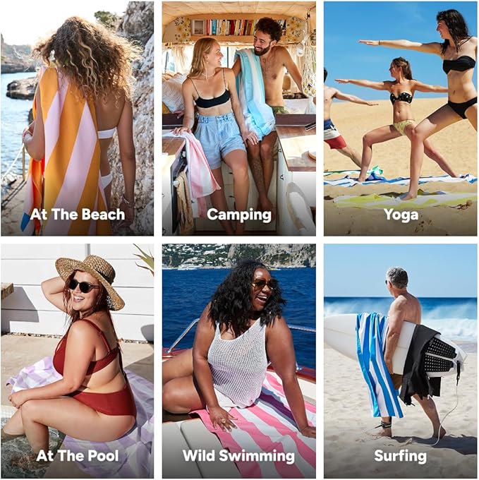 Dock & Bay Beach Towel - Quick Dry, Sand Free - Compact, Lightweight - 100% Recycled - Includes Bag - Mellow Yellow - Extra Large (200x90cm, 78x35)