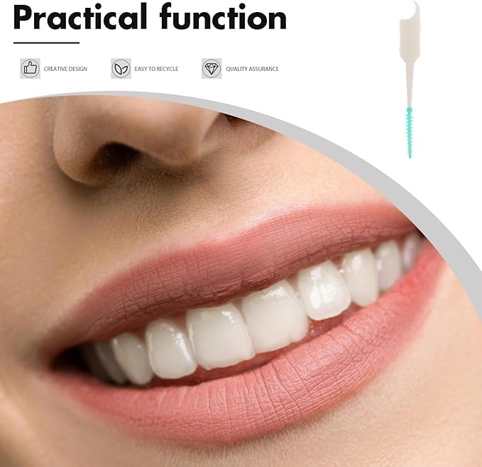 Interdental Brush Refills 300pcs for Tooth Cleaning Gentle on Gums Travel-Size Compact and Portable