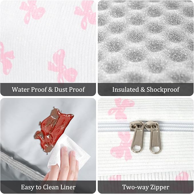 Insulated Lunch Bag for Women Men Large Reusable Lunch Box Adult Leakproof Portable Cooler Tote Bags for Work Picnic Bowknot