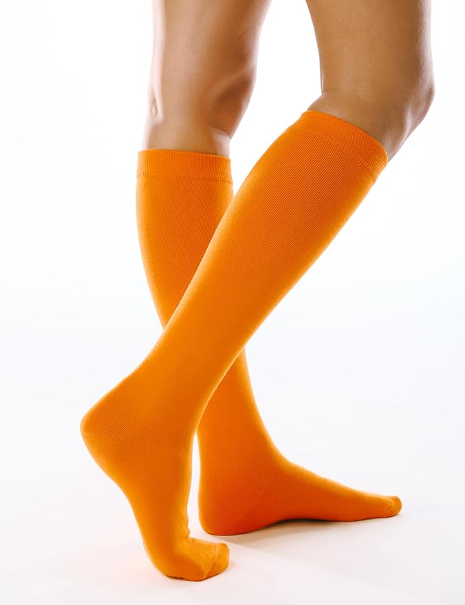 FITRELL Women's Knee High Socks Outdoor Sport Athletic Socks Casual Stripe Tube Socks 1-4 Pack