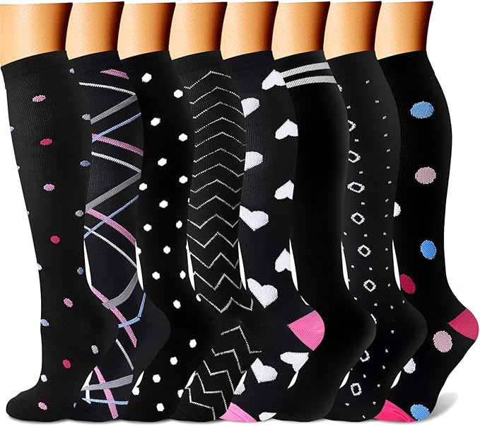 Compression Socks for Women & Men 15-20 mmHg, Best for Medical, Nursing, Running, Athletic, Varicose Veins, Travel