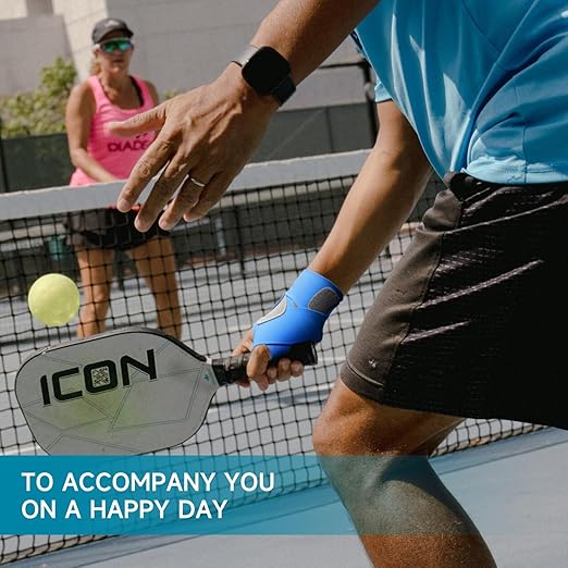 Pickleball Wrist Brace Support for Tennis, Ultra Thin Elastic Wrist Wraps, Lightweight, Breathable and Skin Friendly (Royal Blue,Right)