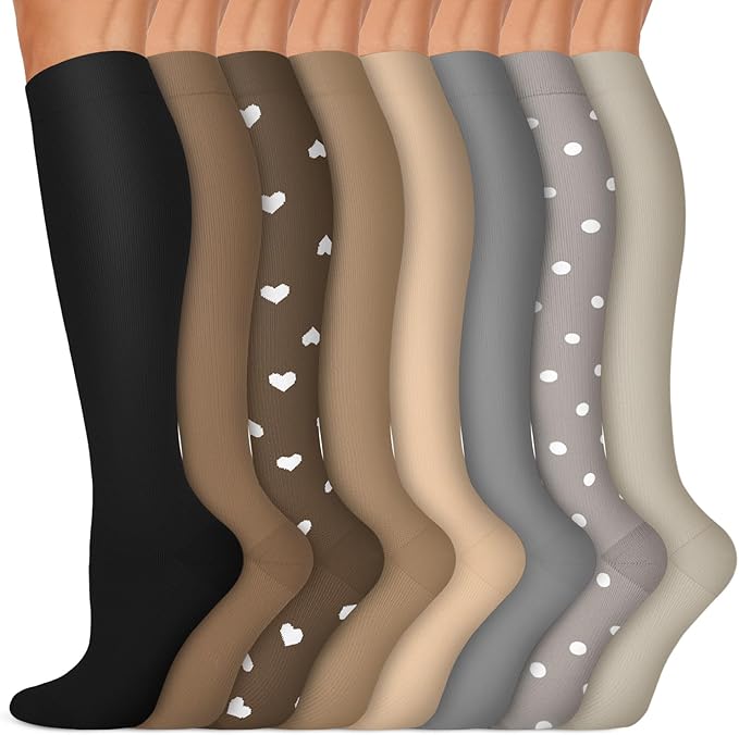 Iseasoo Copper Compression Socks (15-20 mmHg) for Men & Women - Running, Hiking, Cycling, Travel - Improves Circulation