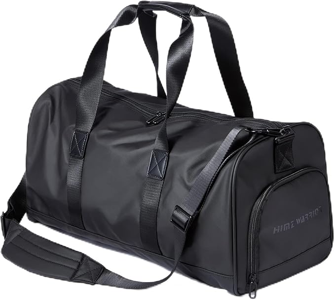 Gym Bag for Men with Shoe Compartment, 33L Duffle Bag for Traveling Overnight Weekend for Adults, Carry on Flight Approved, Black
