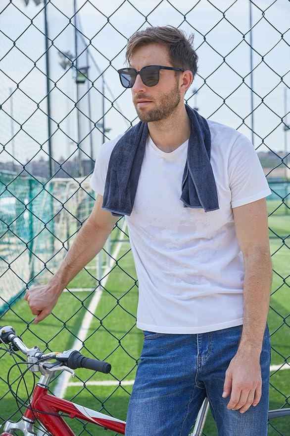 HOPESHINE Gyms Towels for Men & Women Microfiber Exercise Fitness Home Absorbent Sweat Yoga Towels Sports Towels Soft Fast Drying 16inch x32inch 3-Pack