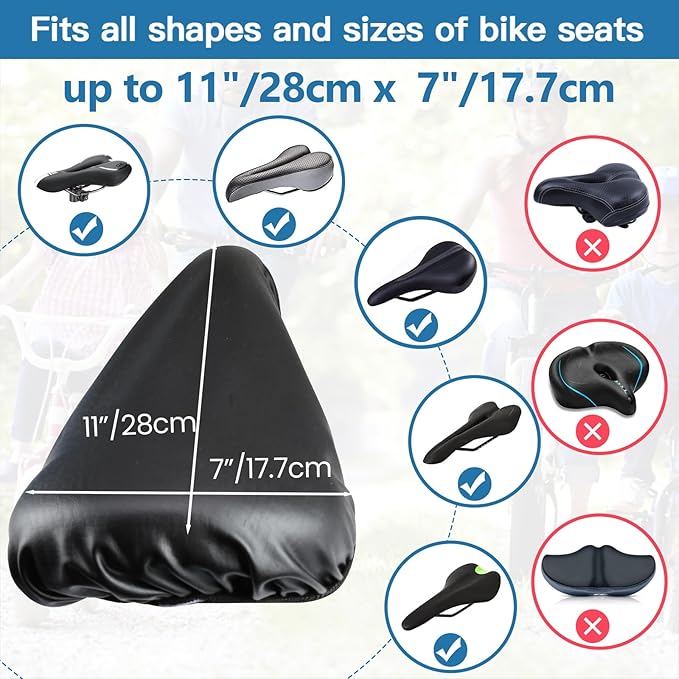 New Bicycle Seat Cushion Waterproof UV Protection Unisex for Gym Bike Mountain Bike Road Bike with Protective Lock Durable Rain Dustproof Cover