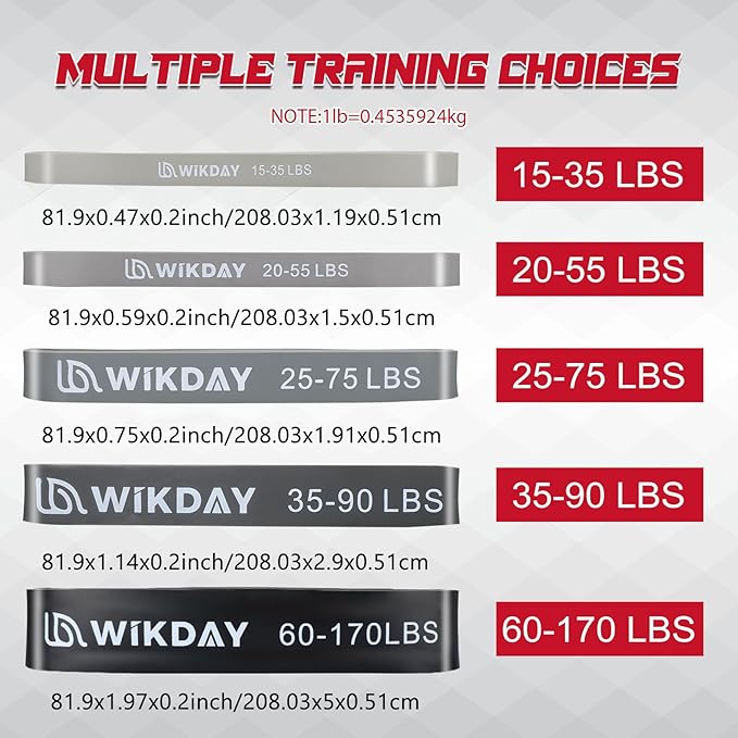 Resistance Bands, Pull Up Bands, Workout Bands for Exercise, Thick Heavy Resistance Band Set with Door Anchor, Elastic Bands for Body Stretching, Crossfit Training at Home/Gym Men & Women Women