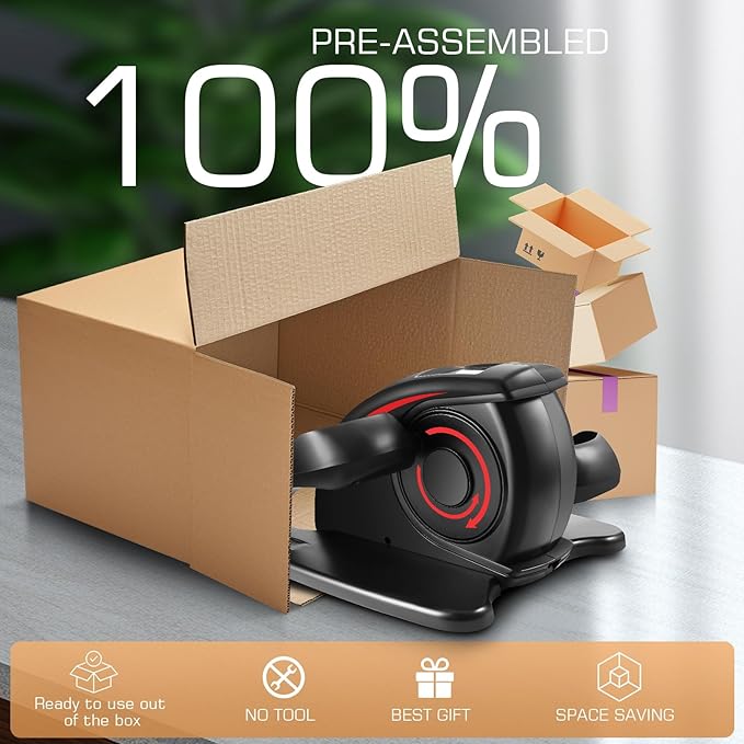 ANCHEER Under Desk Elliptical Machine, Electric Seated Pedal Exerciser as Seen on, Mini Elliptical Machines for Seniors, LCD Display Monitor, Portable Quiet Elliptical Machine, Leg Exerciser for Home