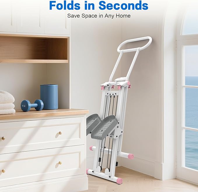 HXD-ERGO Stair Stepper for Home Gym,Folding Vertical Climber Cardio Exercise Machine,Stair Climber for Full Body Workout with Adjustable Handlebar for Women & Men