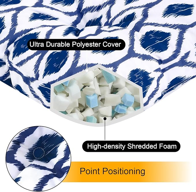 Outdoor Bench Cushion Waterproof, Tufted Bench Seat Cushion 40 x 15 Inch, Patio Wicker Indoor Seat Pads for Outside Garden Patio Balcony