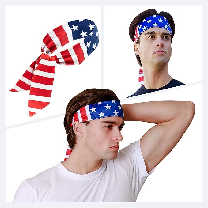 USA Patriots American Flag Sports Bandana for Men & Women: Sweat-Wicking Headband for Exercise, Running, Football