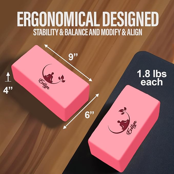 Personalized Yoga Blocks 2 Pack with Custom Design, Yoga Blocks for Women, Exercise blocks Yoga Blocks Soft Non-Slip for Pilates, Meditation, Custom Yoga Accessories