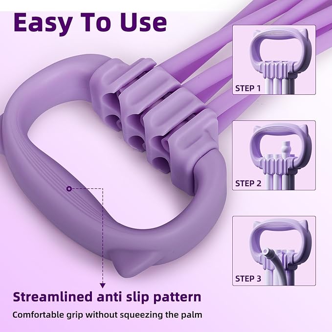 Adjustable Resistance Bands with Handles, 6 Removable TPR Tubes (15-90lbs) for Strength Training, Muscle Toning and Full Body Workouts – Portable Home Gym Equipment