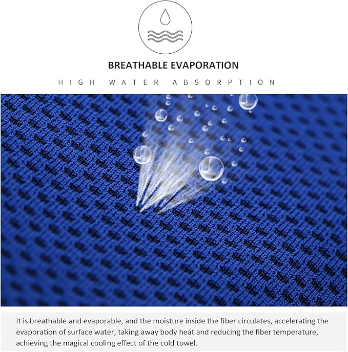 Peicees 20 Pack Microfiber Neck Cooling Towels Sports Sweat Towels Sweat Headband for Travel Beach Swimming Camping Climbing Gym Yoga Workout Backpacking, Dark Blue