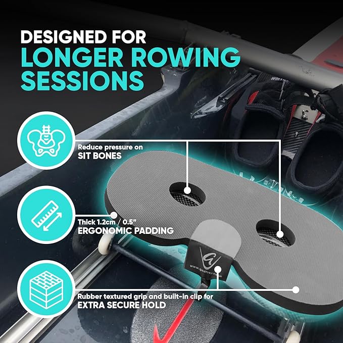 Godfrey Original Rowing Boat Seat Pad for Men & Women - Anti-Slip Rower Pad for in-Boat, Concept2, Water Rowers & Rowing Machines