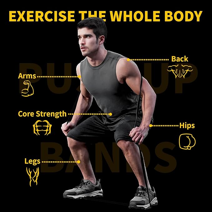 Resistance Bands for Working Out, Pull Up Bands for Men Women, Thick Heavy Resistance Band Set with Door Anchor, Elastic Exercise Bands for Body Stretching, Physical Therapy, Home Workouts