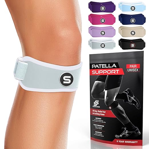 Sleeve Stars Swedish Brand Patellar Tendon Support Strap for Women & Men Effective Osgood Schlatter Knee Brace Youth & Kids Knee Brace with 3 Adjustable Length fits 12"-24" (Pair/Mint Green/Adult)