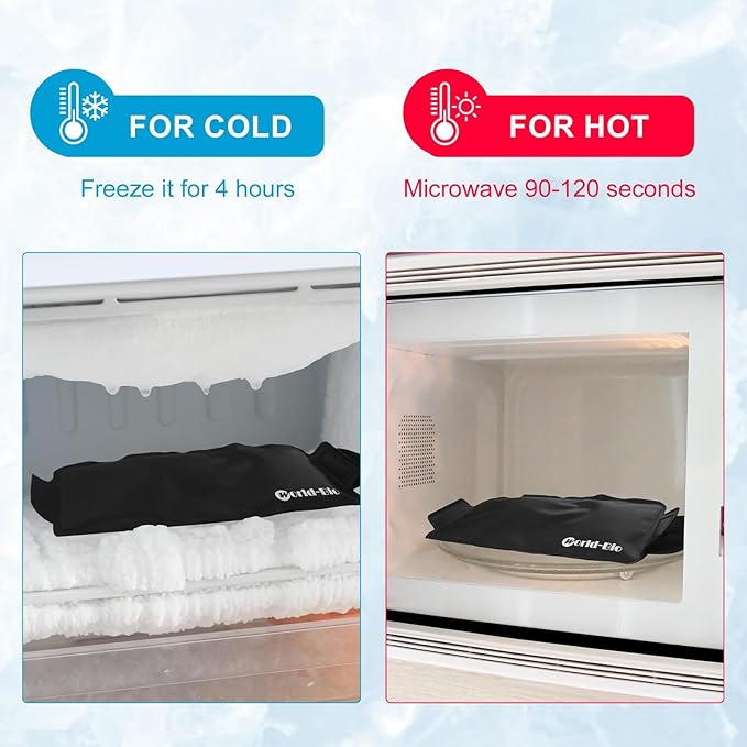 2 Pack Gel Ice Pack Wrap with Velcro Strap, Ice Pack for Injuries Reusable, Hot Cold Therapy Wrap, Elbow Ice Bag Wrap, Flexible Soft for Arm, Wrist, Hand, Foot, Ankle