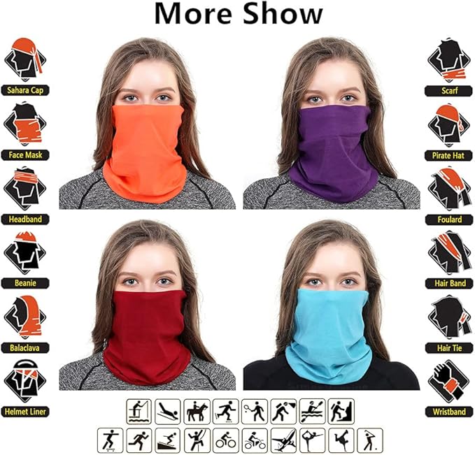 Neck Gaiter Headband Headwear Head Wrap Face Mask Magic Scarf Bandana for Men and Women