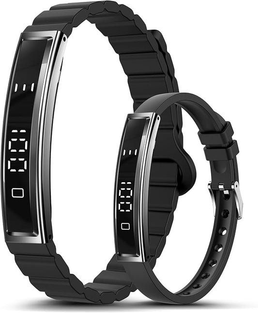 Sleep & Fitness Tracker with 2 Bands, Lightweight Smart Bracelet Wristband for Women Men, 24/7 Heart Rate, Blood Oxygen & Stress Monitor, Waterproof Health Trackers, No Subscription Fee（Black）