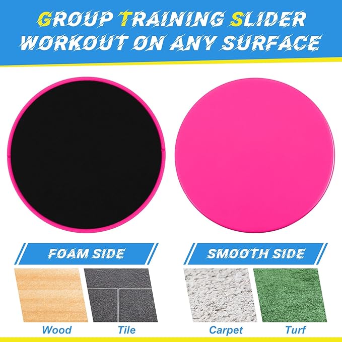 Jenaai 24 Pcs (12 Pairs) Core Sliders Exercise Glider Discs Bulk for Group Training Classes Fitness Slider for Working Out Dual Sided Core Gliding Discs AB Pads for Carpet Hardwood Floor