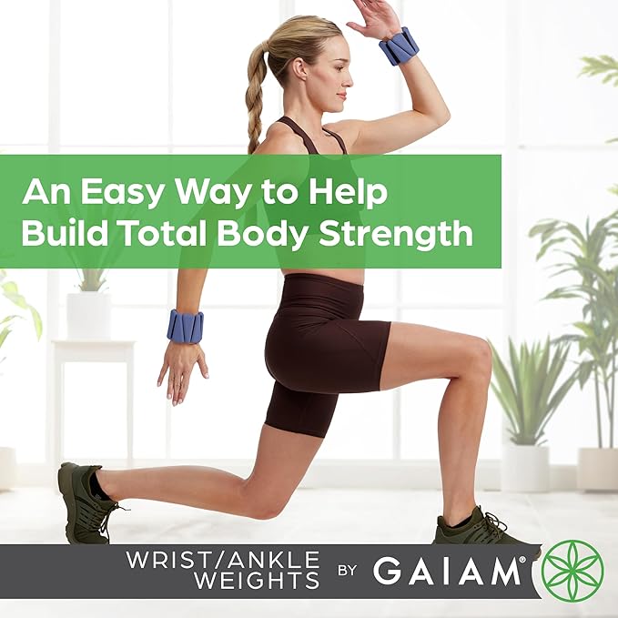 Gaiam Wrist and Ankle Weights, Wearable Bracelet to Strengthen