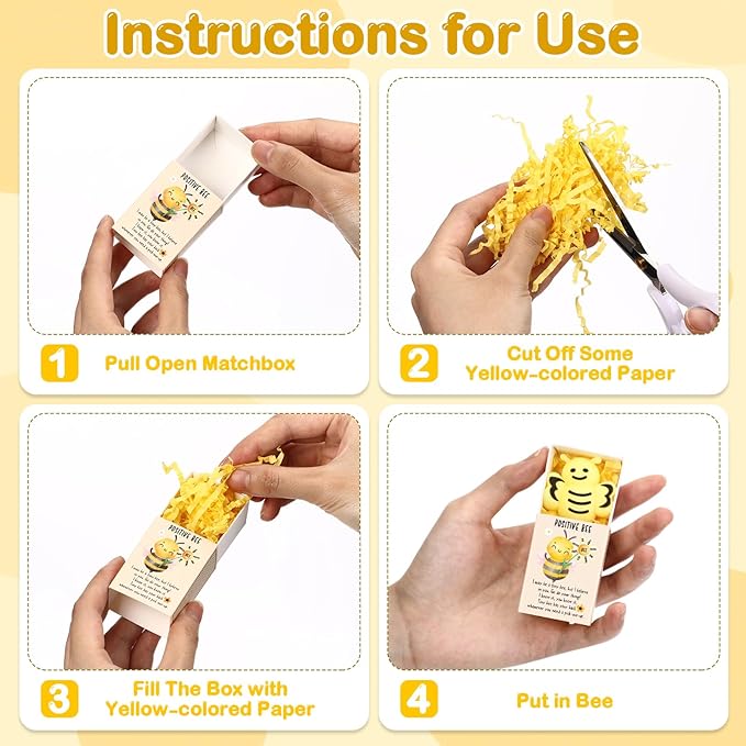 Wettarn 12 Sets Bee Gifts Positive Cute Stress Balls with Support Gift Boxes Inspirational Party Favors for Employee Coworker Friends Office Stress Relief Toys
