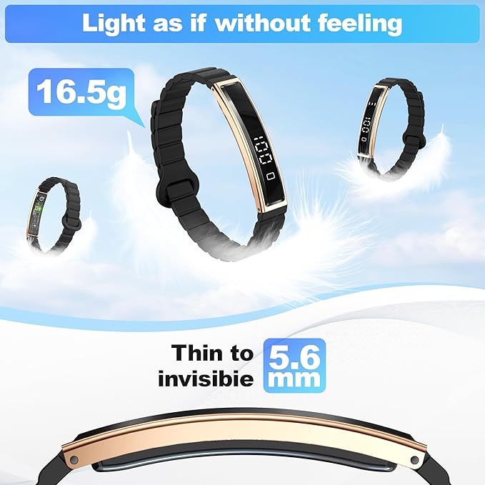 Sleep & Fitness Tracker with 2 Bands, Lightweight Smart Bracelet Wristband for Women Men, 24/7 Heart Rate, Blood Oxygen & Stress Monitor, Waterproof Health Trackers, No Subscription Fee (Rose Gold)