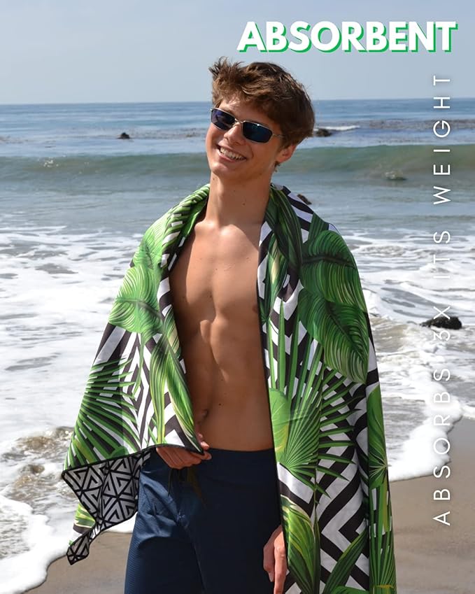 ECCOSOPHY Microfiber Beach Towel - Sand Free Towels are Quick Dry, Light Weight, Super Absorbent - Perfect Pool, Travel, Cruise, Camping Essentials - Oversized Extra Large for Adults 71x35 in