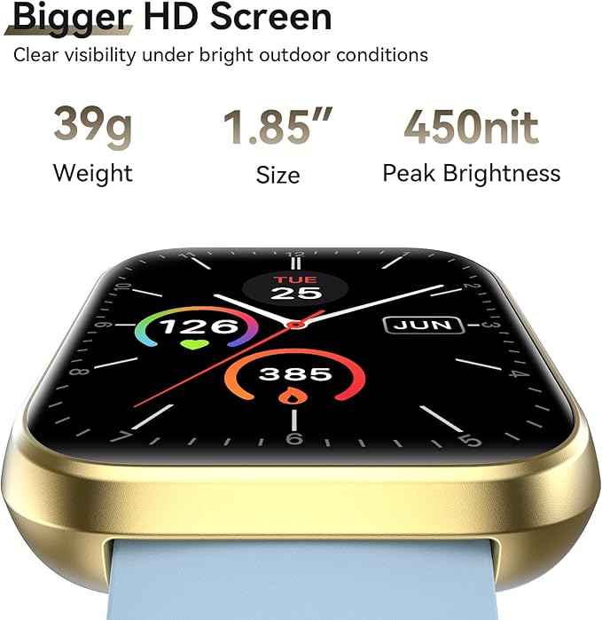 Smart Watches for Women Men, 1.85" Screen Smartwatch Compatible iPhone Android Phone (Answer/Make Call), 24/7 SpO2 Sleep Heart Rate Monitor,3ATM Waterproof, Fitness Tracker Watch 120+ Sport