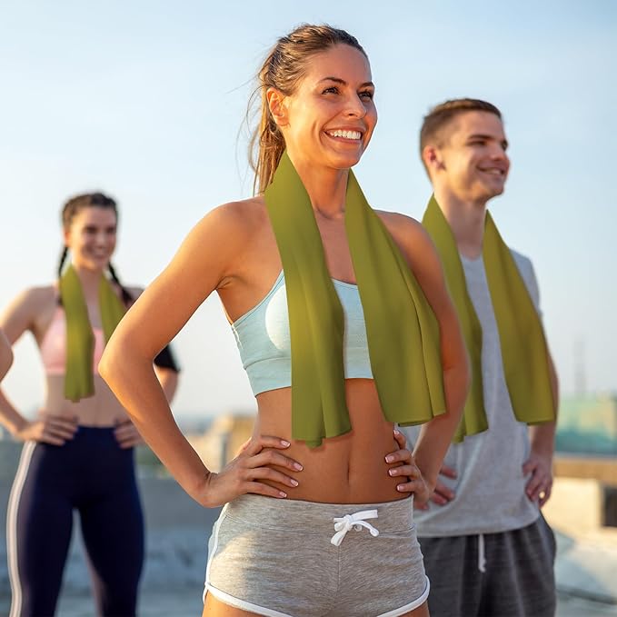 Honoson Cooling Towel Bulk - Neck & Face Cool Chilly Towels Microfiber Breathable Sport Sweat Rag for Gym, Yoga, Travel, Camping, Running, Outdoor