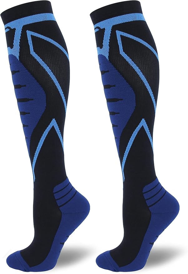 Compression Socks for Men & Women 20-30 mmHg Knee High -Best Support for Medical, Athletic, Sports, Travel (1/2Pairs)