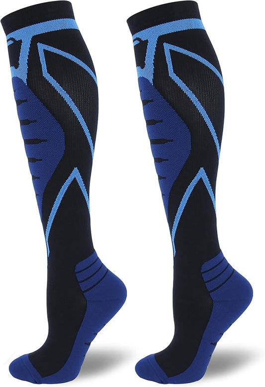Compression Socks for Men & Women 20-30 mmHg Knee High -Best Support for Medical, Athletic, Sports, Travel (1/2Pairs)