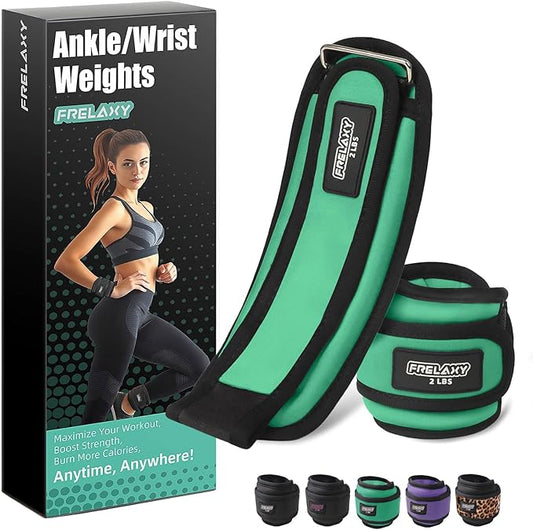 Frelaxy Ankle Wrist Weights for Women Men Kids, Comfy& Adjustable Leg Arm Weights Set for Walking, Gym, Yoga, Pilates, Dance, Cardio & Strength Training 1lb 2lbs 3lbs 1 Pair