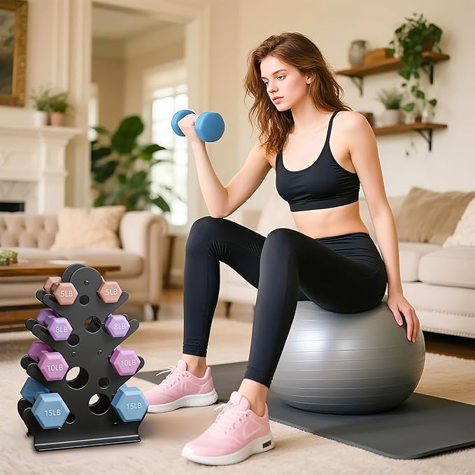 Dumbbell Rack Stand Only(Dumbbells Not Included) - Dumbbell Storage Rack with/without Wheels, Space Saver for Home Gym.
