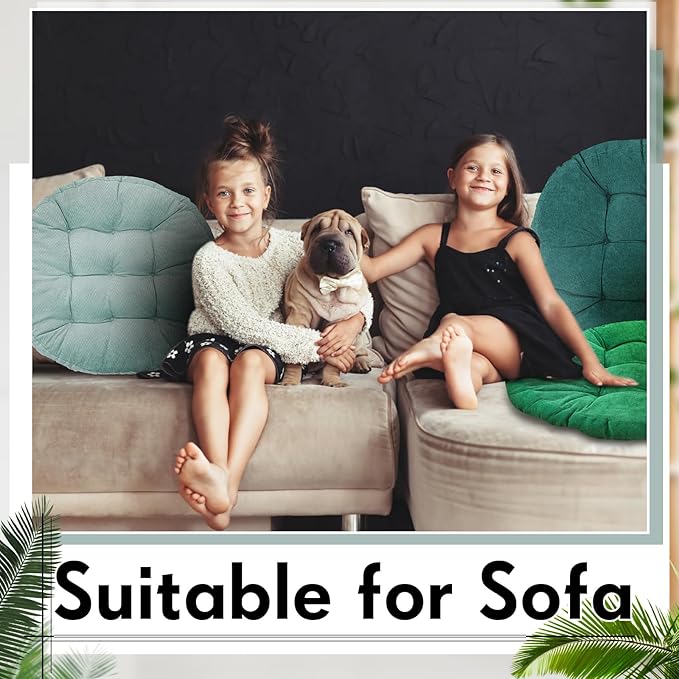 Jerify Floor Pillow Cushions 22 x 22 Inch Round Square Large Meditation Floor Pillow for Classroom Adult Meditation Picnic Party Cushion for Seating Gift Christmas(Round,Gradual Green,4 Pcs)