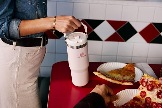 Stanley IceFlow 2.0 Flip Straw Tumbler with Handle 30 oz | Twist On Lid and Flip Up Straw | Leak Resistant Water Bottle | Insulated Stainless Steel | BPA-Free | Goldenrod Coral